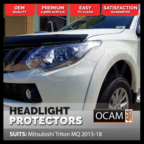 OCAM Headlight Protectors for Mitsubishi Triton MQ 05/2015-10/2018 Headlamp Covers