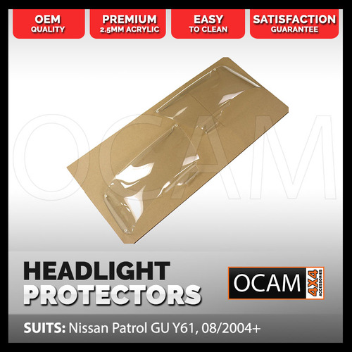 OCAM Headlight Protectors For Nissan Patrol GU Y61, 08/2004+ Headlamp Covers