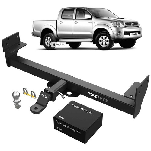 TAG Towbar For Toyota Hilux N70 08/2008-09/2015 Suits models with NO bumper step only. Complete with ball and wiring harness kit
