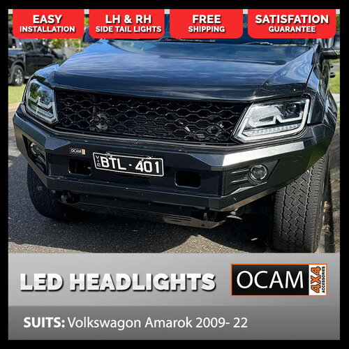 LED Projector Headlights Lamps for Volkswagon Amarok 2009- 2022, Pair LH & RH
