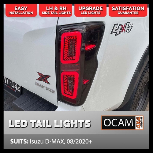 LED Tinted Tail Lights For Isuzu D-MAX, 08/2020-Current