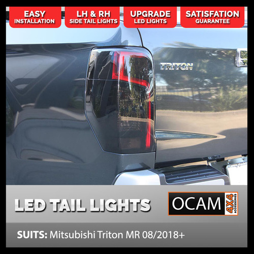 LED Tinted Tail Lights Upgrade for Mitsubishi Triton MR 11/2018-2023