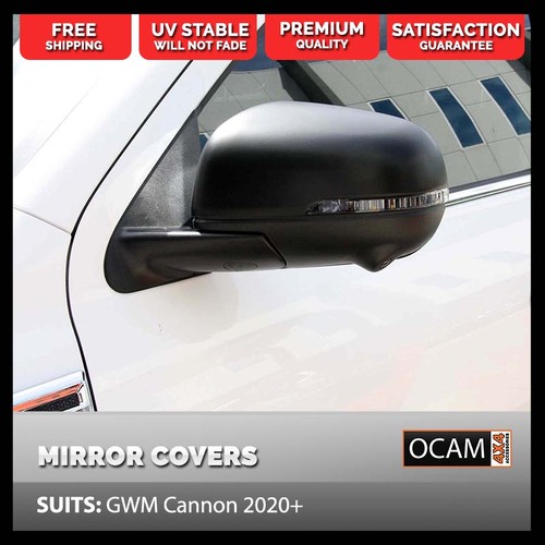 Mirror Covers for GWM Cannon 2020+ Matte Black