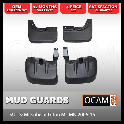 Mud Guards Flaps Front and Rear For Mitsubishi Triton ML MN 2006-15 4WD 4X4