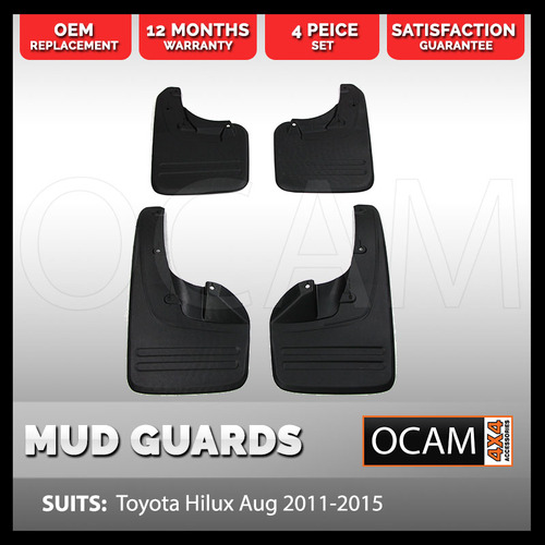 Mud Guards Flaps Front and Rear For Toyota Hilux N70 SR 08/2011-2015 4WD 4X4