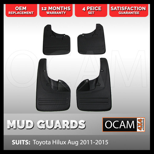 Mud Guards Flaps Front and Rear For Toyota Hilux N70 08/2011-2015 4WD 4X4