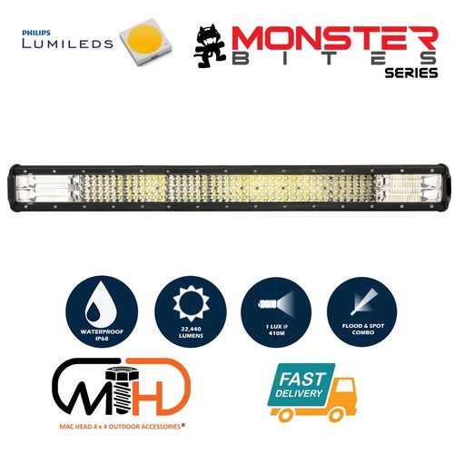 Vega Series Pair 8inch Osram LED Light Bar 1Lux 606m 8856 Lumens