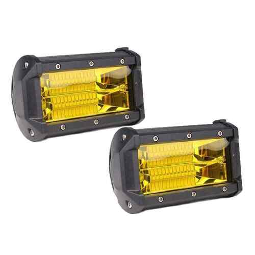 2 x CREE LED Light Bar Ultra Spread Yellow Work Driving Fog Lamps 24 Watt 4WD