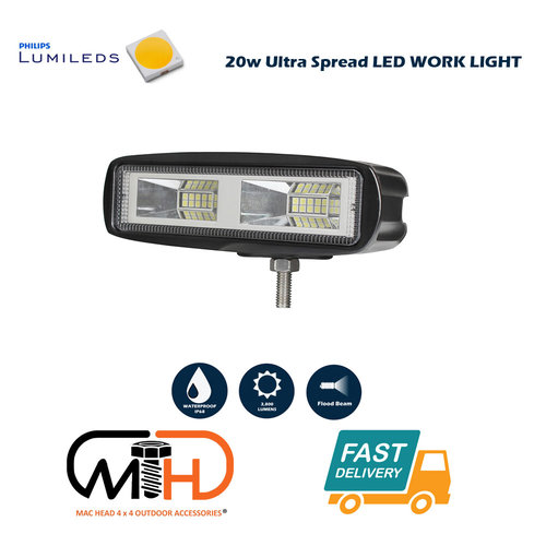 20W LED Work Reverse Driving Light Ultra Flood Lamp 4WD Philips Lumileds