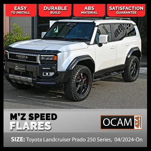 M'z SPEED Flares (30mm) for Toyota Landcruiser Prado 250 Series,  04/2024-On, ABS, Unpainted