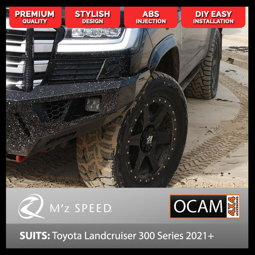 M'z SPEED Flares for Toyota Landcruiser 300 Series, 2021-On, Front Wheels Only, ABS