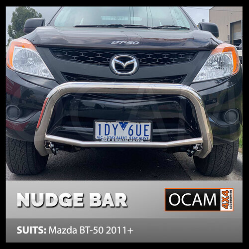 Nudge Bar for Mazda BT-50 11/2011-08/2020, Stainless Steel Grille Guard Airbag Compliant