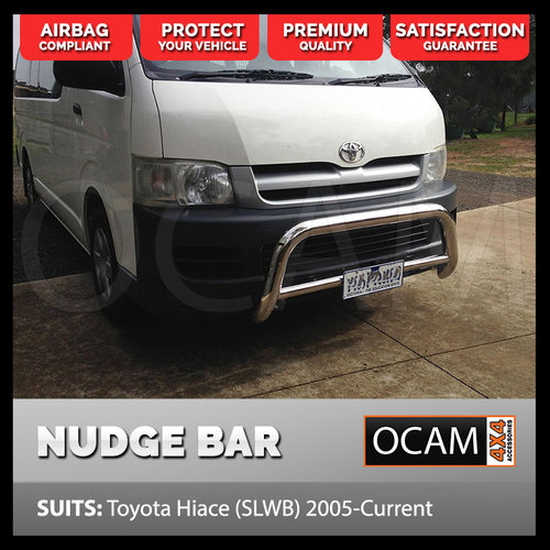 Nudge Bar For Toyota Hiace SLWB 2005-18 Grille Guard Airbag Compliant