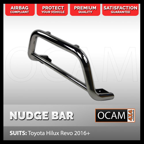 Nudge Bar For Toyota Hilux N80 2015-20 Grille Guard Stainless Steel Airbag Compliant