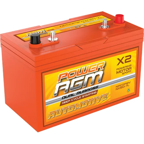 POWER AGM NPCDP12VNX120-7L 110Ah 800CCA Dual Purpose Battery, Deep Cycle/Starting