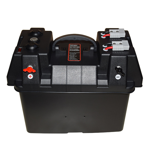 OCAM 4x4 Battery Box with Voltmeter and Dual USB Charger and Dual High Current Plugs