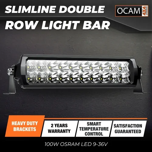 OCAM 10'' Slimline Double Row Light Bar 100W OSRAM LED 9-36V