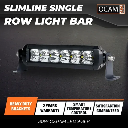 OCAM 6'' Slimline Single Row Light Bar 30W OSRAM LED 9-36V