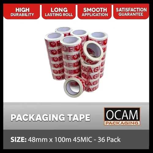 Packaging Tape Fragile 48mm x 100m 45MIC - 36 Pack