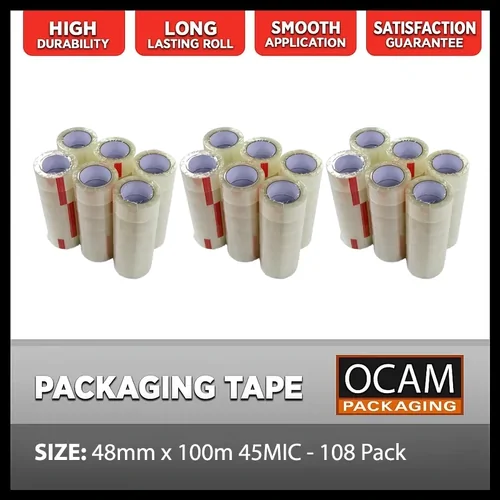 Packaging Tape Clear 48mm x 100m 45MIC - 108 Pack