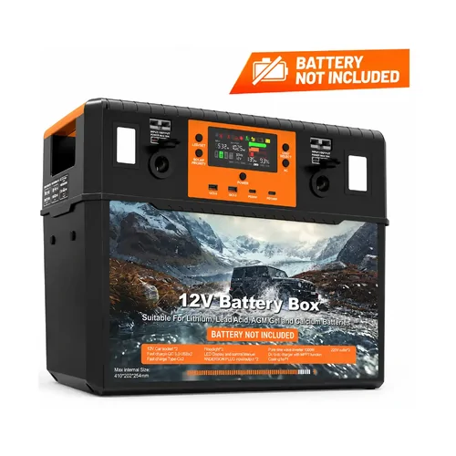OCAM Portable Power Station 40A 1500W | DC-DC Charger, MPPT Solar, Pure Sine Wave Inverter | Battery Not Included