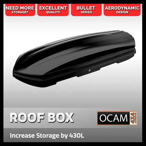 OCAM Bullet Series Roof Cargo Box, 440L, Dual Side Opening, 204x80x35cm