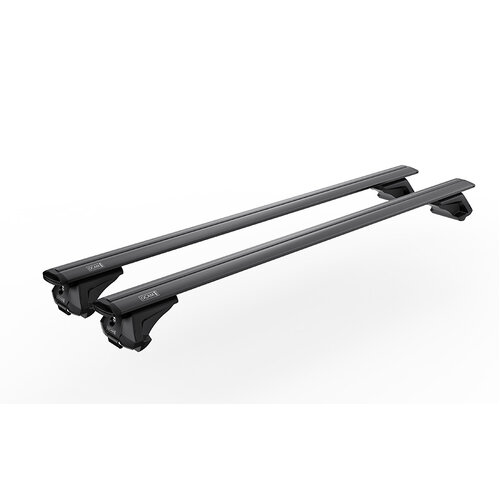 OCAM AeroLine Premium Aluminium Roof Rack Cross Bars, 1400mm, Suits Vehicles with Raised & Flush Roof Bars, Black, Universal Fit