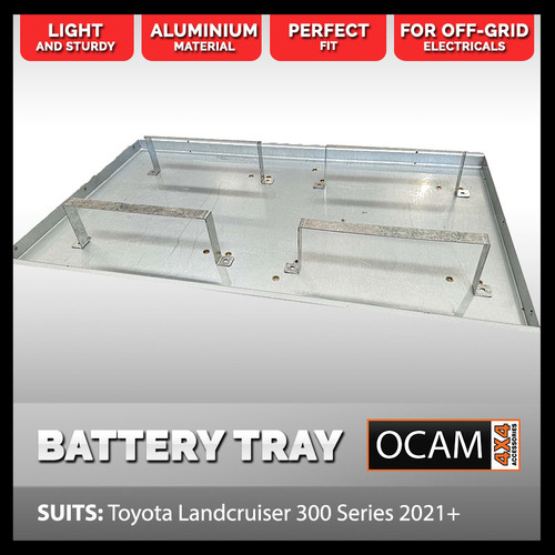 Aluminium Battery Tray for OCAM Rear Drawers For Toyota Landcruiser 300 Series