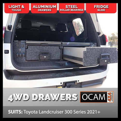 OCAM Aluminium Rear Drawers For Toyota Landcruiser 300 Series 2021-Current