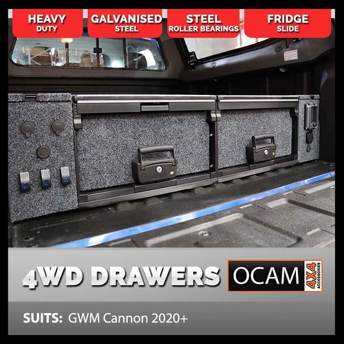 OCAM Rear Drawers for GWM Cannon 2020-Current, Dual Cab
