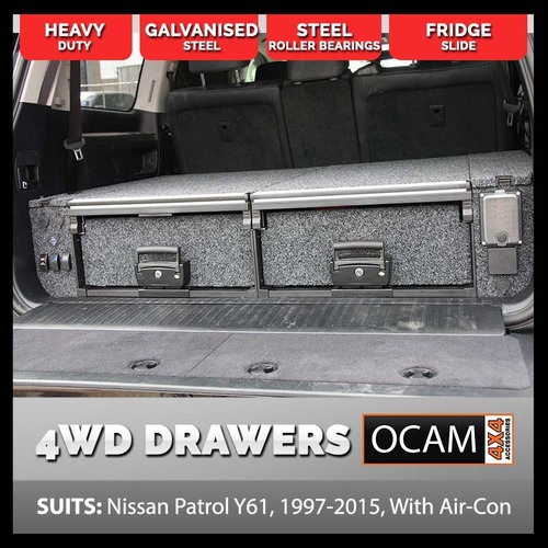OCAM Rear Drawers For Nissan Patrol GU Y61 1997-15 With Air Con to Rear