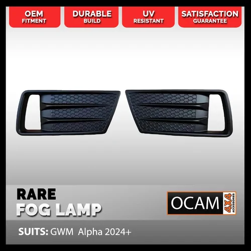 Matt Black Rear Fog Lamp Covers For GWM  Alpha 2024+ Chrome Delete