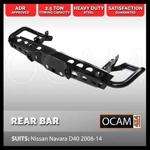 Rear Protection Bar for Nissan Navara D40 2006-2014, ADR Compliant, Tow Bar