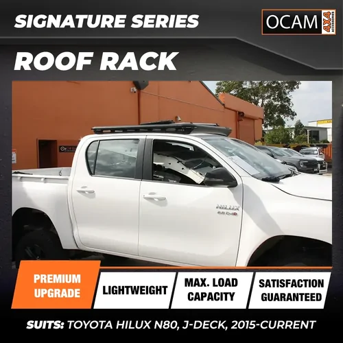 OCAM Signature Platform Roof Rack for Toyota Hilux N80, J-Deck, 2015-Current, Dual Cab, 1250x1250mm