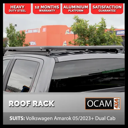 OCAM CMM Aluminium Platform Flat Roof Rack for Volkswagen Amarok 05/2023+ Dual Cab Alloy Platform