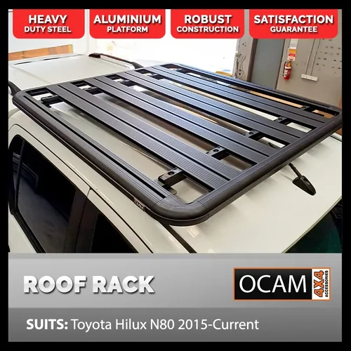 OCAM CMM Aluminium Flat Roof Rack For Toyota Hilux, 2026-On, Dual Cab - 1350 x 1250mm