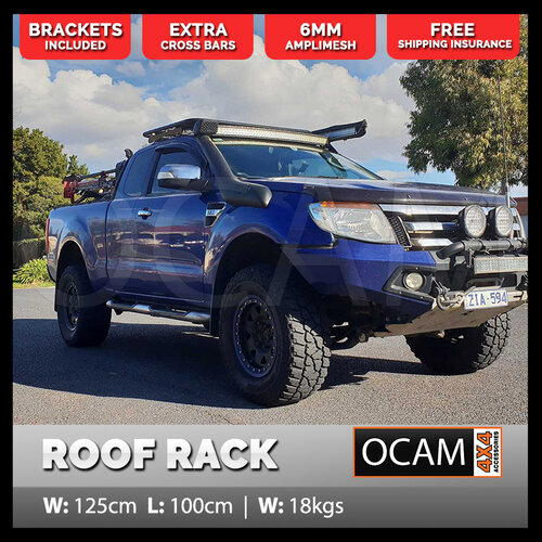 OCAM Aluminium Flat Platform Roof Rack for Space Cab 1000 x 1250 Alloy