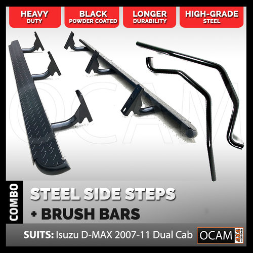 Heavy Duty Side Steps & Brush Bars for Isuzu D-MAX 2007-11