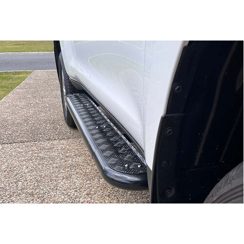 OCAM Heavy Duty Steel Side Steps & Brush Bars for Toyota Prado 150 Series, 2018-23