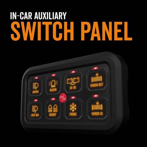 Roadpower Switch Panel 8 Way 60A Continuous On/Off or Momentary Programmable with 2 High Beam Inputs RSP8300