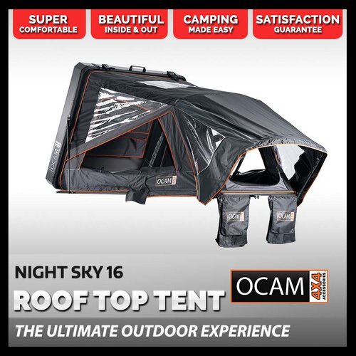OCAM Night Sky 16 (1.6m) Aluminium Side Opening Rooftop Tent, Hardshell