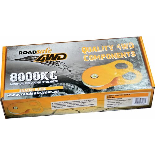 Roadsafe Heavy Duty 4WD - Snatch Block 8000kgs - Yellow