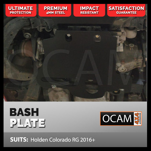 OCAM 2pce Steel Bash Plates For Holden Colorado RG 07/2016-Current, 4mm Black