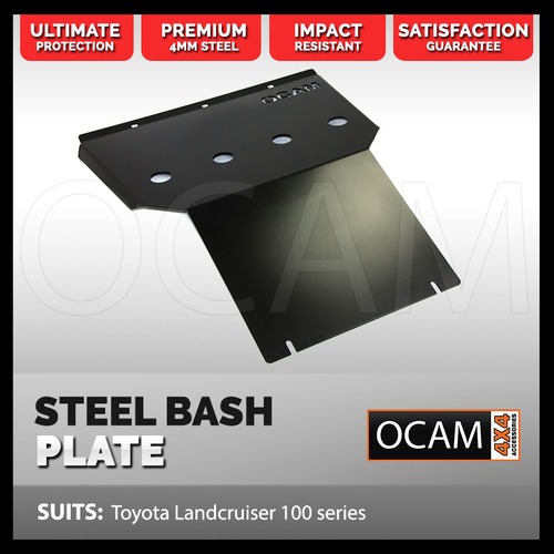 OCAM Steel Bash Plates For Toyota Landcruiser 100 Series - 4mm Steel Black