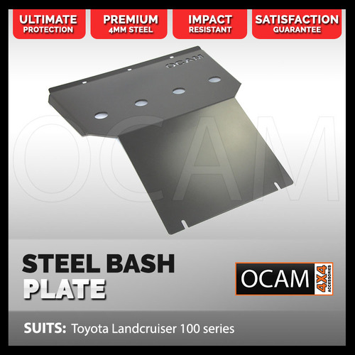 OCAM Steel Bash Plates For Toyota Land Cruiser 100 Series - 4mm Steel Silver