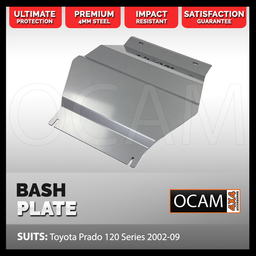 OCAM Steel Bash Plates For Toyota Prado 120 series 4mm Silver