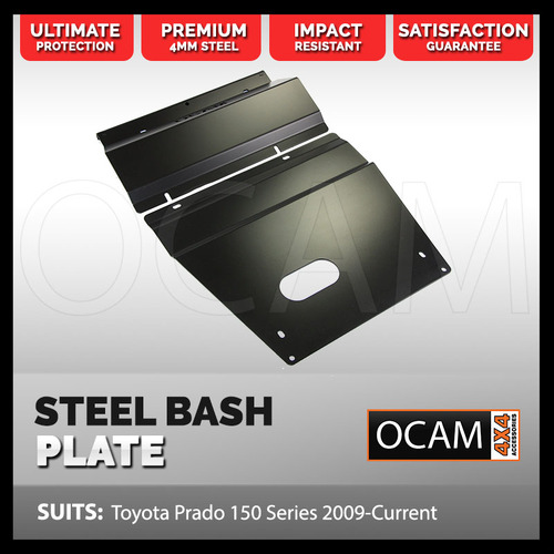 OCAM Steel Bash Plates For Toyota Prado 150 Series 2009-Current 4mm Black