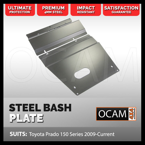 OCAM Steel Bash Plates For Toyota Prado 150 Series 2009-Current 4mm Silver