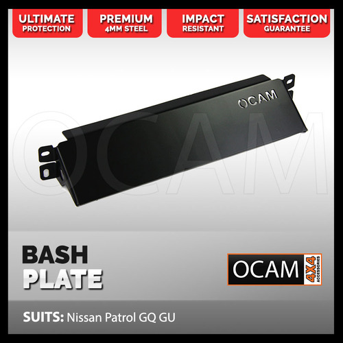 OCAM Steel Bash Plates For Nissan Patrol GQ GU - 4mm Steel in Black