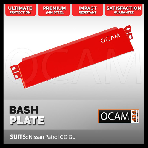 OCAM Steel Bash Plates For Nissan Patrol GQ GU - 4mm Steel in Red